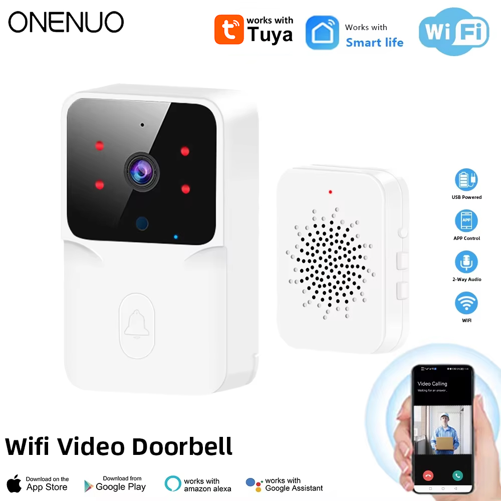 Home Security Front Door Camera - Tuya WiFi wideodomofon bezprzewodowa kamera HD
