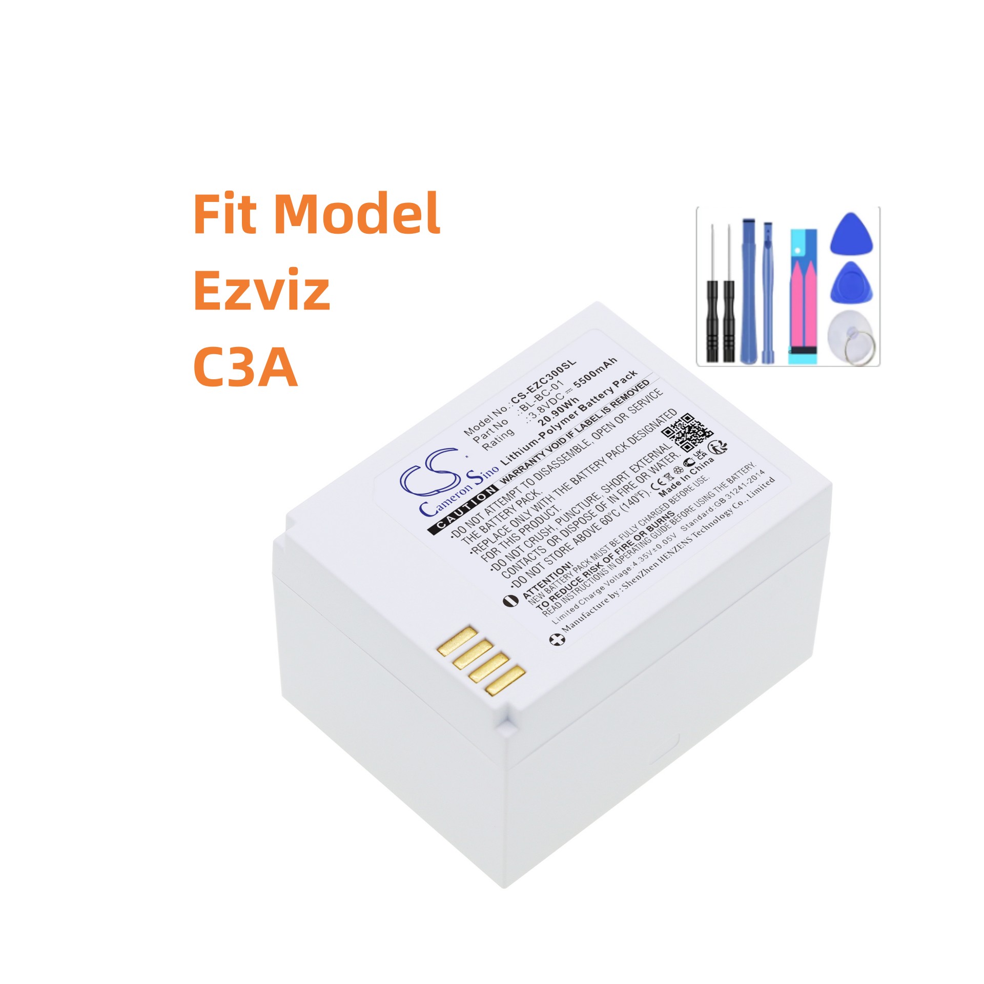 Home Security Battery Replacement - Zamienna bateria do Ezviz: BL-BC-01, C3A,